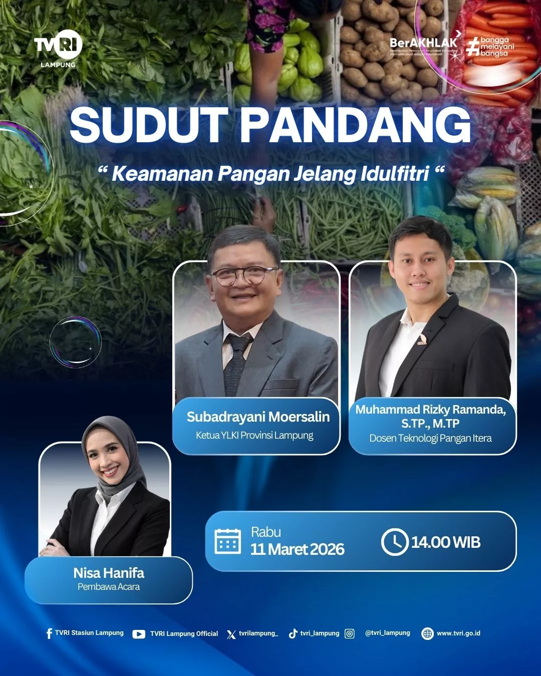 Read more about the article Dosen Teknologi Pangan Bahas Keamanan Pangan Jelang Lebaran di Sudut Pandang TVRI Lampung